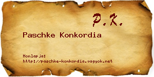 Paschke Konkordia névjegykártya
